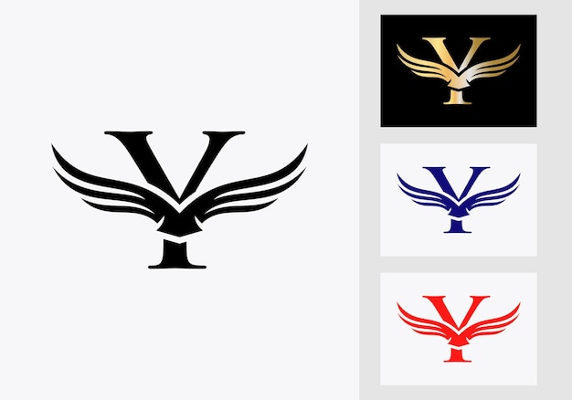 Design de logotipo de asa de letra y. letra y logotipo e conceito de asas