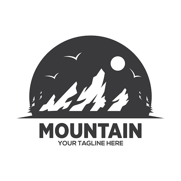 Design de logotipo de aventura na montanha