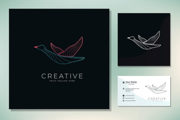 Design de logotipo de aves marinhas