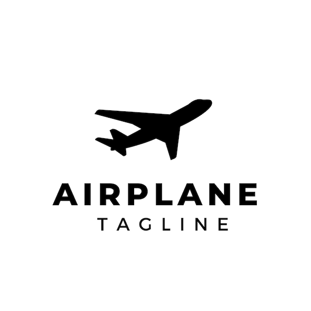 Vetor design de logotipo de avião ilustrado em preto