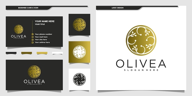 Design de logotipo de azeite com gradiente dourado estilo premium vector