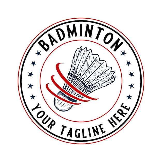 Design de logotipo de badminton perfeito para badminton de clube de equipe ou torneios esportivos de badminton