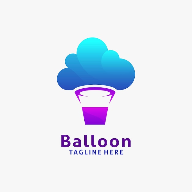 Design de logotipo de balão de ar em nuvem