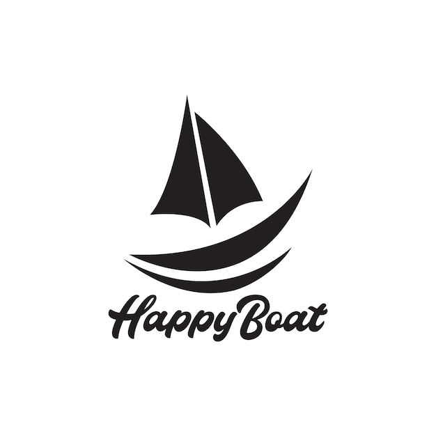 Design de logotipo de barco em forma de sorriso, símbolo gráfico vetorial, ilustração, ideia criativa