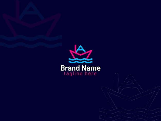 Design de logotipo de barco vetor grátis