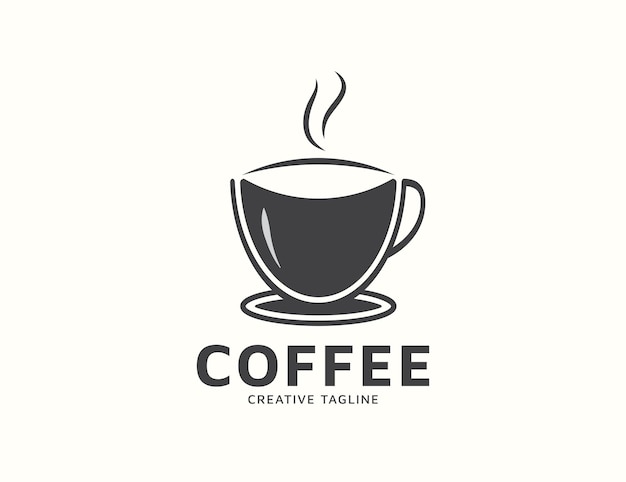 Vetor design de logotipo de bebida de café quente