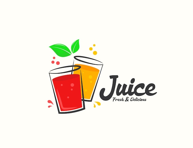 Vetor design de logotipo de bebida de suco