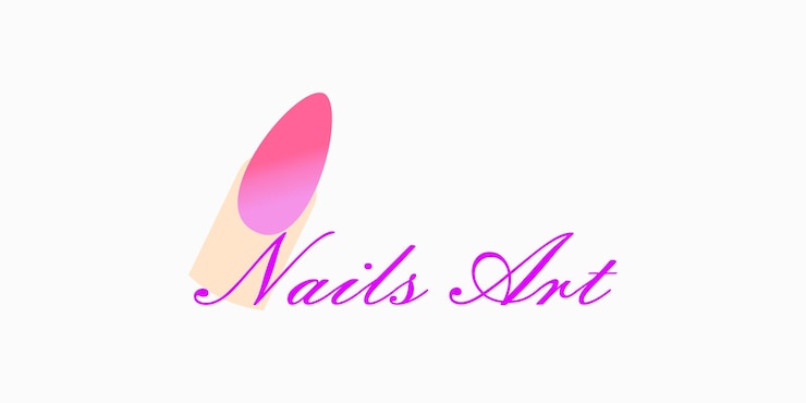 Vetor design de logotipo de beleza de unhas com o vetor premium creative consept