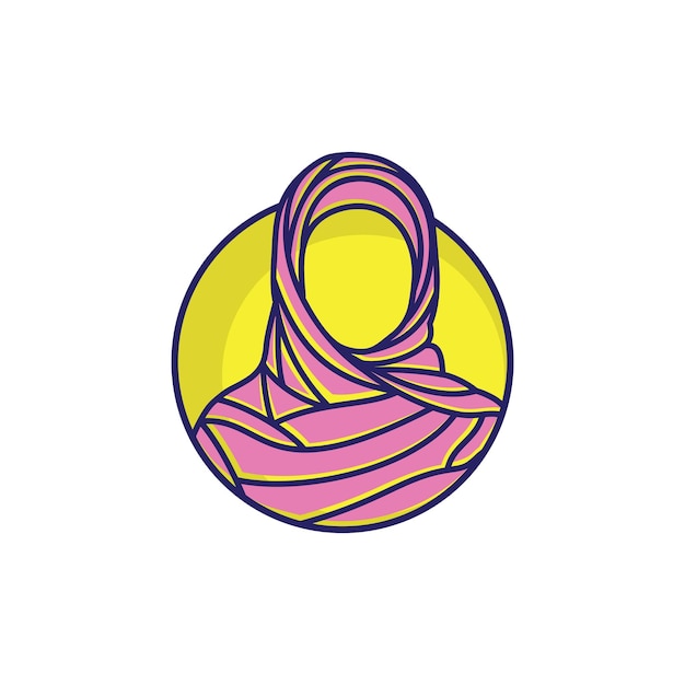 Design de logotipo de beleza hijab vetor modelo de logotipo de moda muslimah