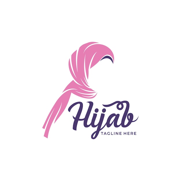 Design de logotipo de beleza hijab vetor modelo de logotipo de moda muslimah