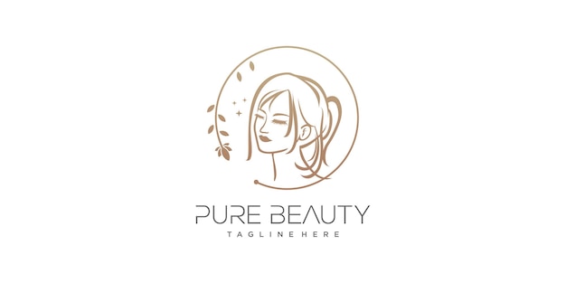 Design de logotipo de beleza para mulher vetor premium