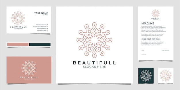 design de logotipo de beleza, pode usar para salão de beleza, spa, yoga e moda