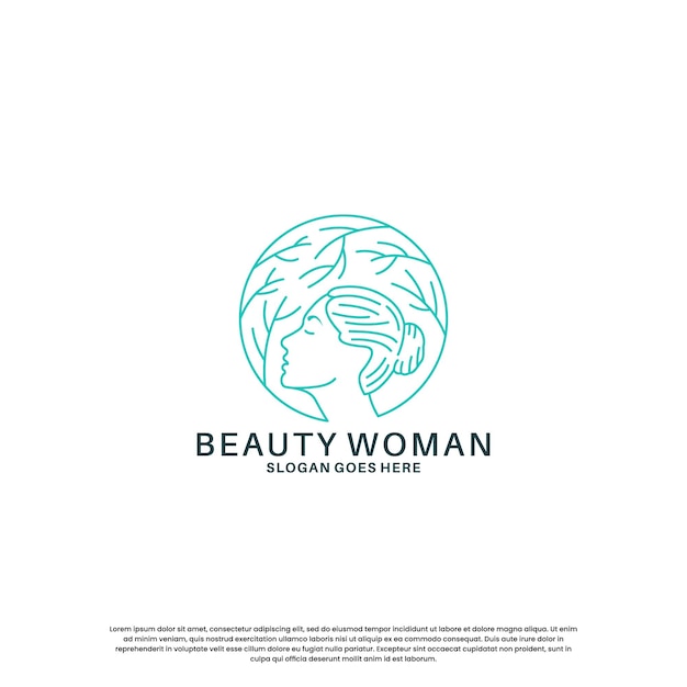 Design de logotipo de beleza pura logotipo cosmético de mulher de beleza natural