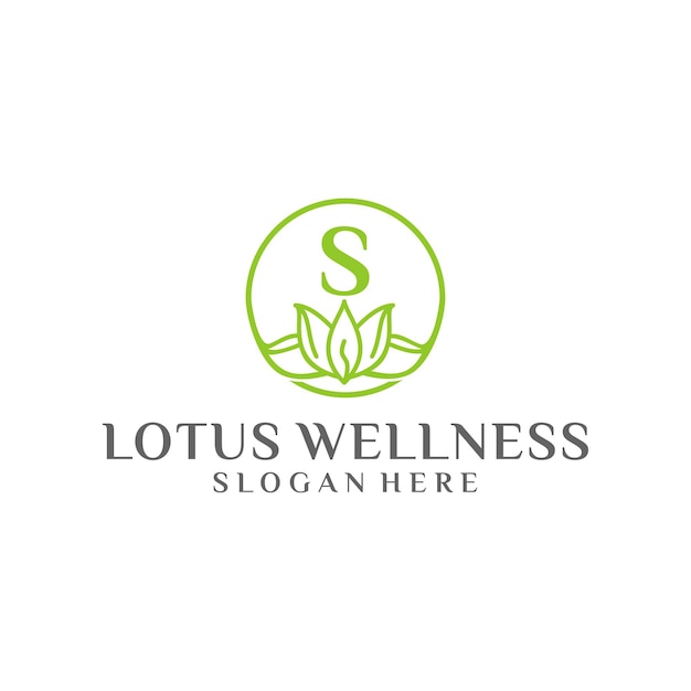 Design de logotipo de bem-estar da Lotus