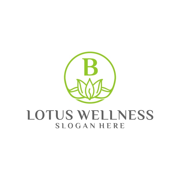 Design de logotipo de bem-estar Lotus b