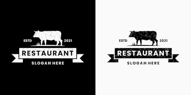 Design de logotipo de bife para restaurante