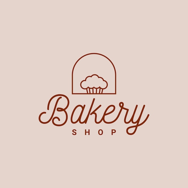 Design de logotipo de bolo de loja de padaria