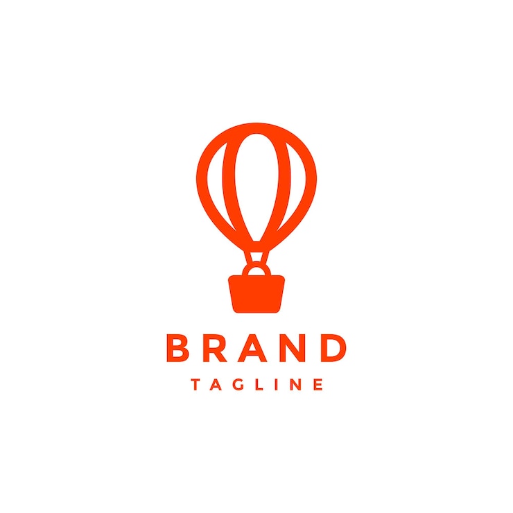 Vetor design de logotipo de bolsa de compras de ar simples bolsa de compras com balões de ar design de logotipo