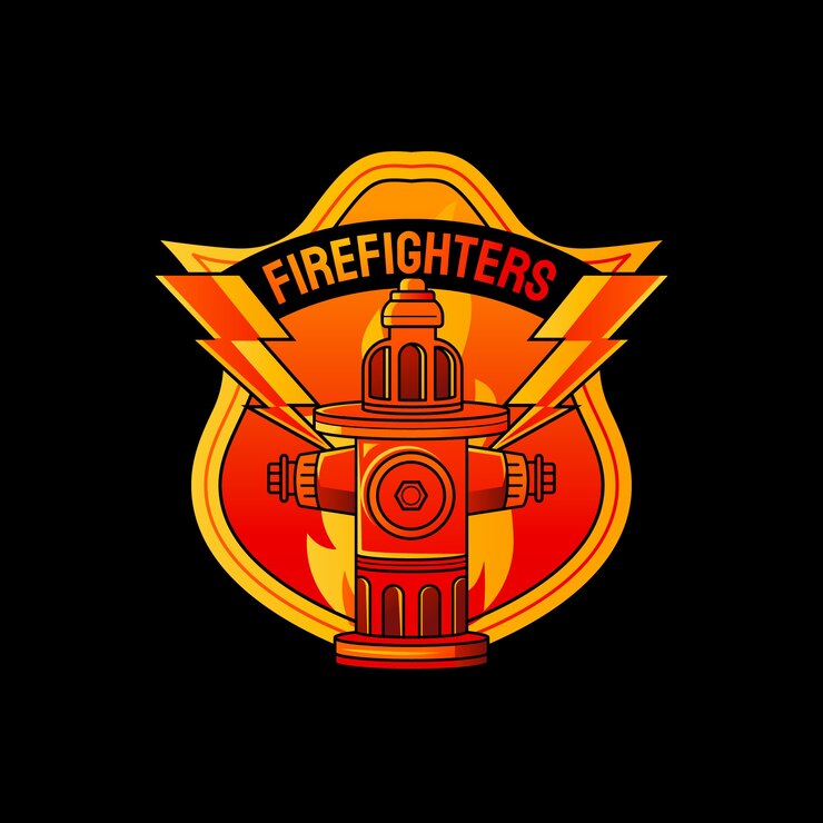 Vetor design de logotipo de bombeiro gradiente