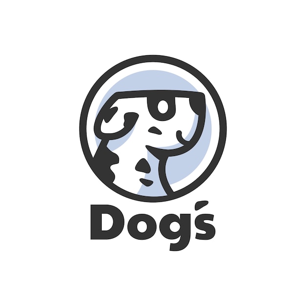 Vetor design de logotipo de cabeça de cachorro dálmata local