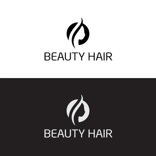 Vetor design de logotipo de cabelo de beleza