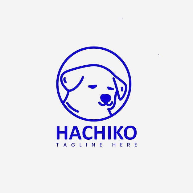 Design de logotipo de cachorro hachiko