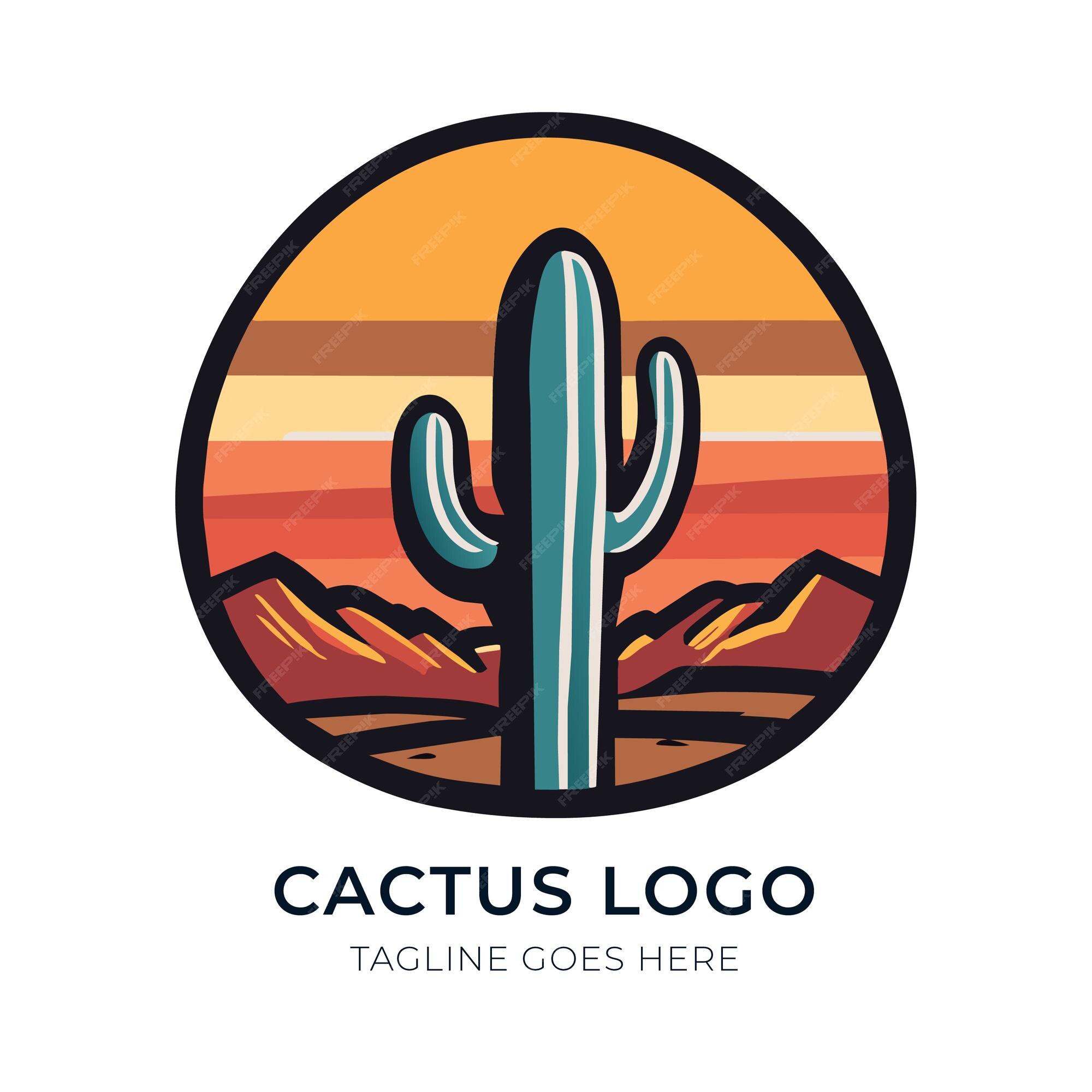 Um Desenho De Logotipo Simples De Um Cacto Ilustração Stock - Ilustração de  isolado, linha: 271890580