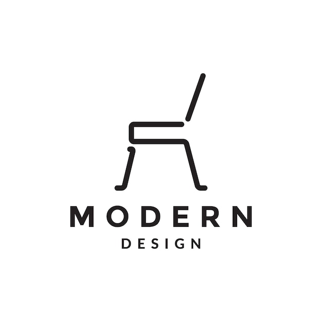 Design de logotipo de cadeira de móveis minimalista moderno símbolo gráfico vetorial ícone ilustração criativa