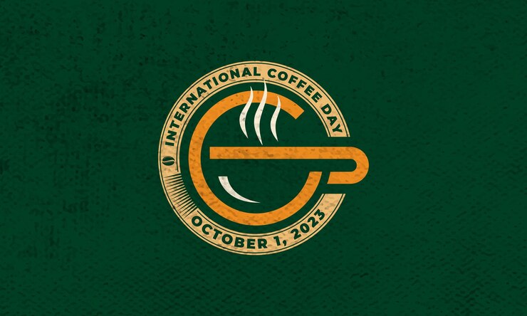 Vetor design de logotipo de café internacional com c