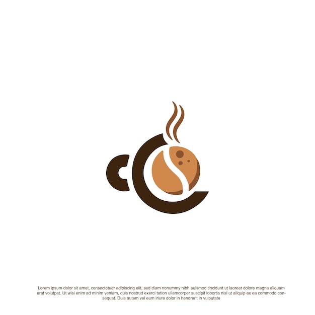 Design de logotipo de café letra c