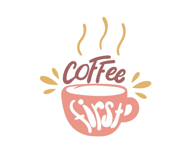 Design de logotipo de cafeteria Letras vetoriais desenhadas à mão