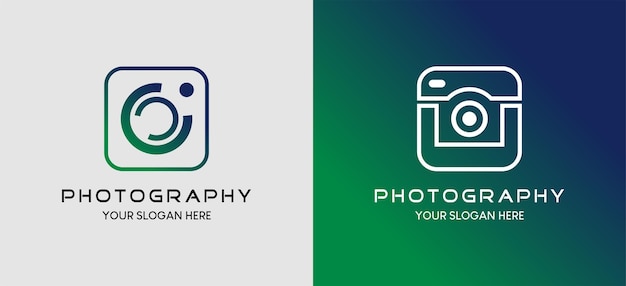 Design de logotipo de câmera de fotografia minimalista