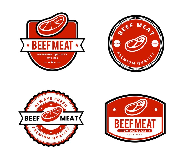 design de logotipo de carne bovina