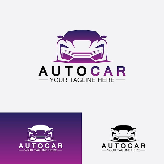 Design de logotipo de carro automático com silhueta de ícone de veículo de carro esportivo de conceitomodelo de design de ilustração vetorial