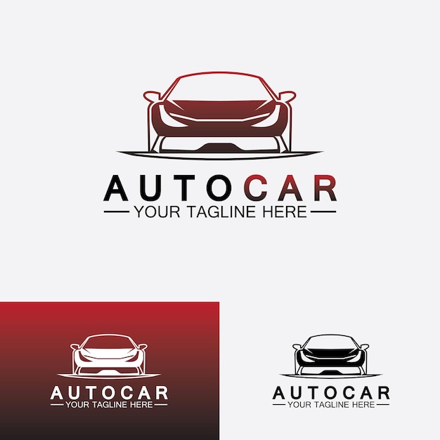 Design de logotipo de carro automático com silhueta de ícone de veículo de carro esportivo de conceitomodelo de design de ilustração vetorial