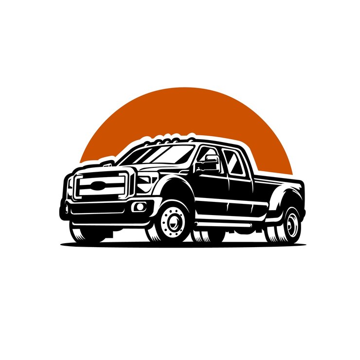 Vetor design de logotipo de carro terrestre de aventura. vetor de caminhão 4x4 isolado