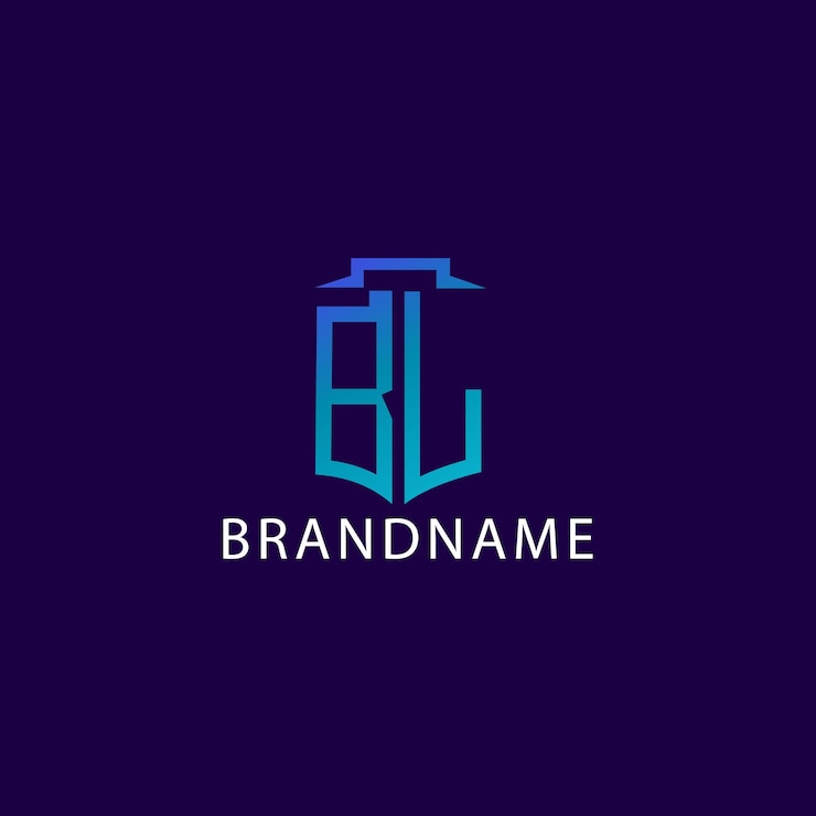 Vetor design de logotipo de carta bl corporativo exclusivo moderno templo
