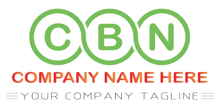 Vetor design de logotipo de carta cbn