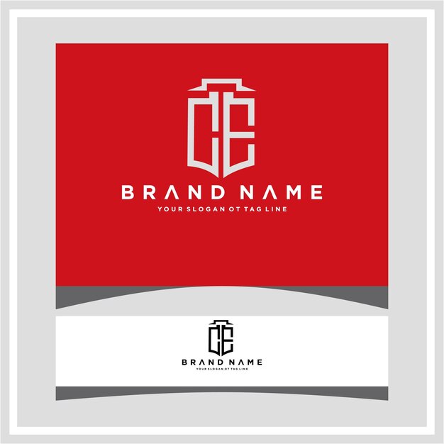 design de logotipo de carta ce moderno exclusivo templete