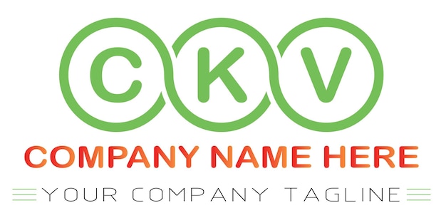 Vetor design de logotipo de carta ckv