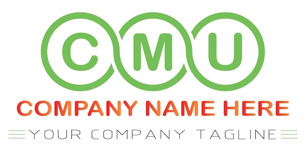 Vetor design de logotipo de carta cmu