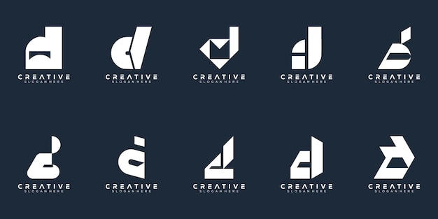 Design de logotipo de carta de monograma conjunto abstrato