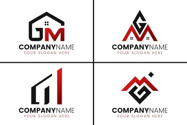 Vetor design de logotipo de carta de monograma criativo gm