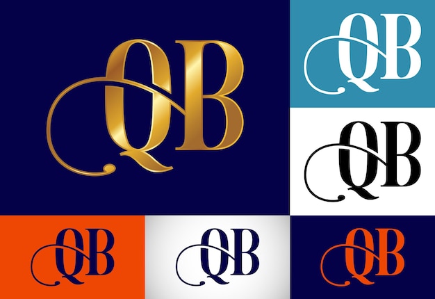 Vetor design de logotipo de carta de monograma inicial qb modelo de vetor de design de logotipo de carta de qb