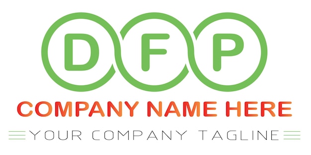 Vetor design de logotipo de carta dfp