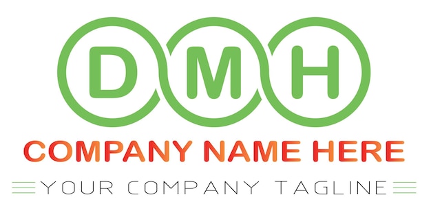 Design de logotipo de carta DMH