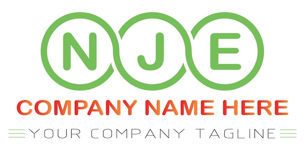 Design de logotipo de carta nje