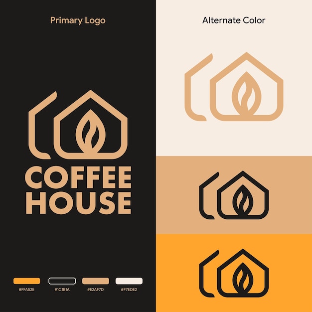 Design de logotipo de casa de café simples