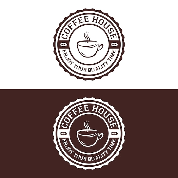 Vetor design de logotipo de casa de café