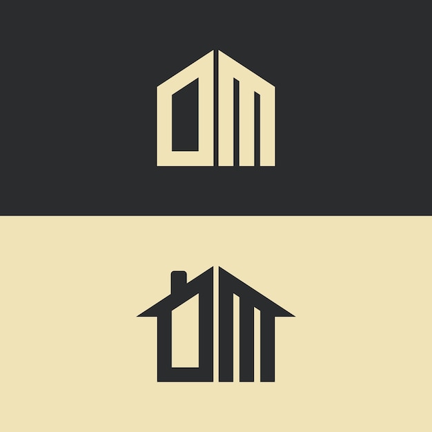 design de logotipo de casa de cartas e casa moderna